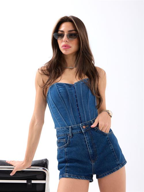 Wholesale Womens Jeans Shorts-Dark Blue