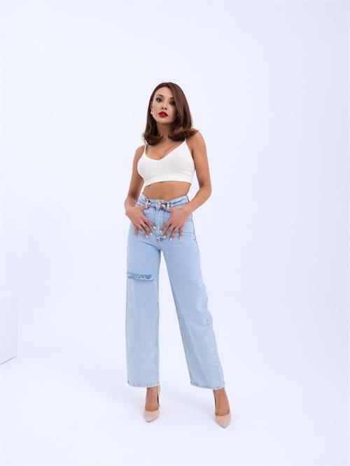 Wholesale Denim Wide Leg - Light Blue