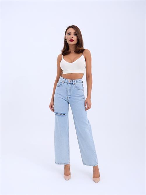 Wholesale Denim Wide Leg - Light Blue