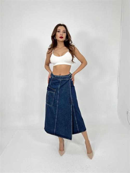 Wholesale Womens Denim Skirt-Blue