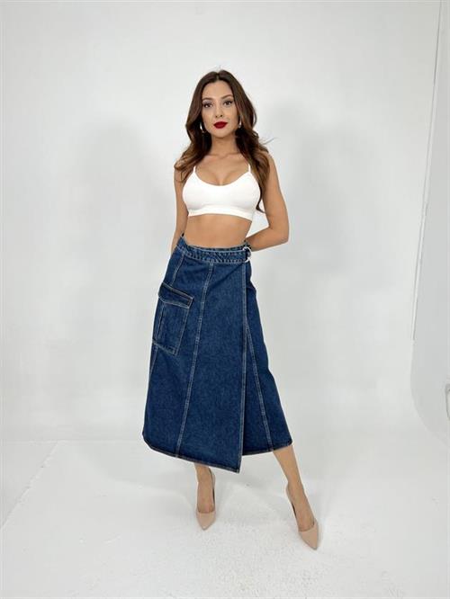 Wholesale Womens Denim Skirt-Blue