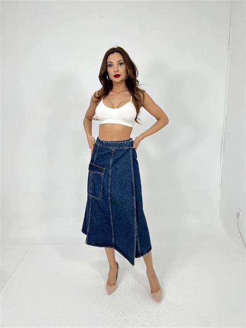 Wholesale Womens Denim Skirt-Blue