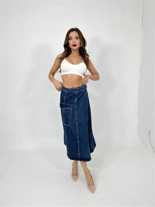 Wholesale Womens Denim Skirt-Blue