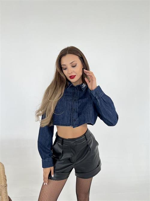 Wholesale Womens Denim Blouse-Blue