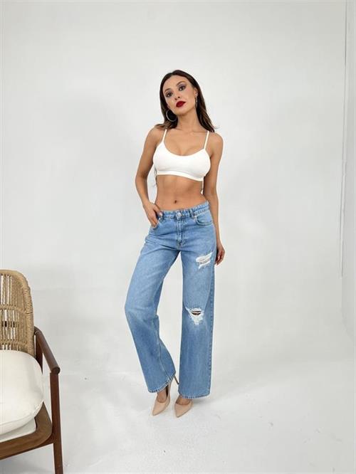 Wholesale Womens Denim Low Waist Boo-Blue