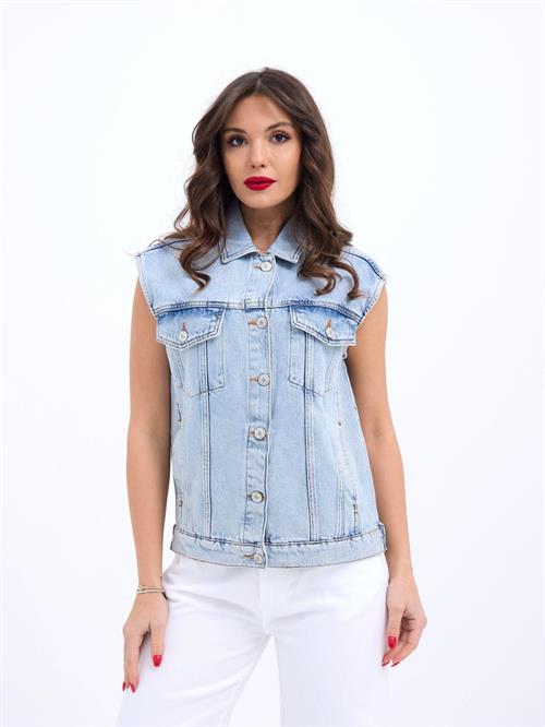 Wholesale WomenS Cotton Vest-Lıght Blue