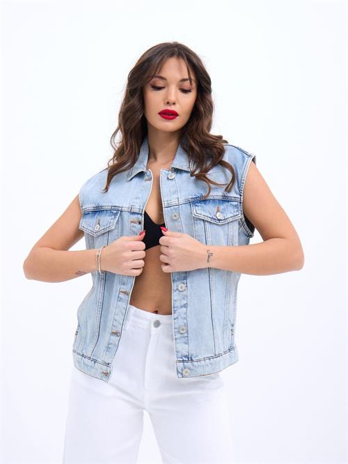 Wholesale WomenS Cotton Vest-Lıght Blue