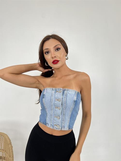 Wholesale Womens Denim Blouse Blue