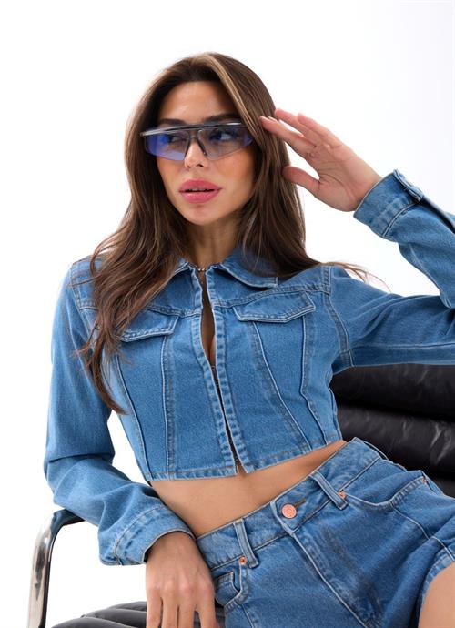 Wholesale Womens Jeans Jacket-Blue