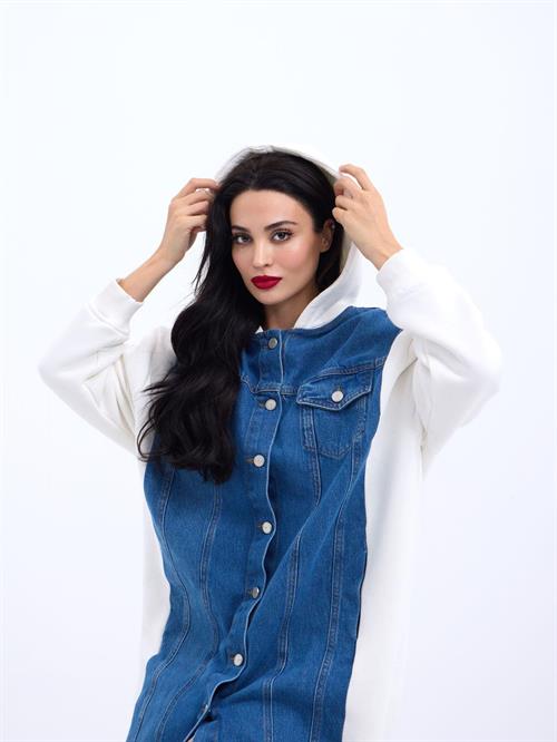 Wholesale Long Denim Jacket-Ecru