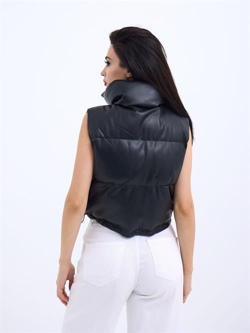 Wholesale WomenS Leather Vest - Black