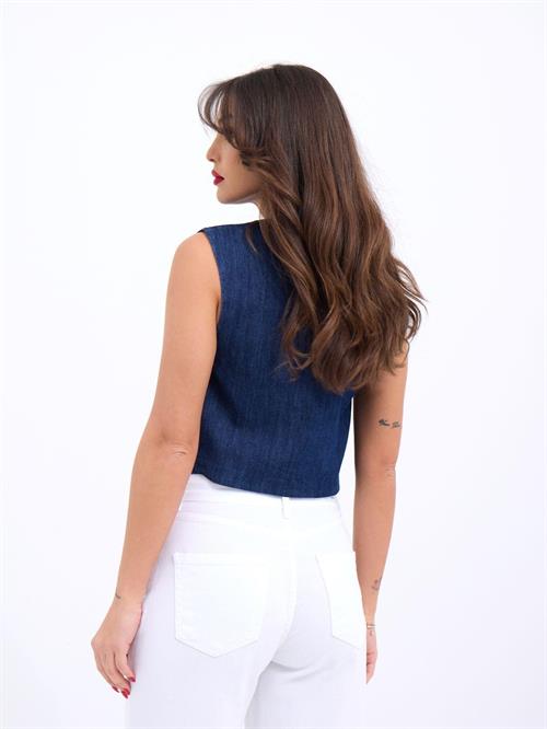 Wholesale WomenS Cotton Vest-Blue