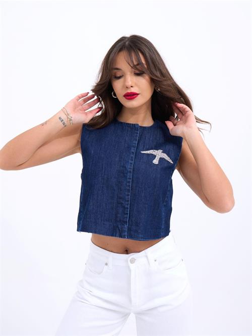 Wholesale WomenS Cotton Vest-Blue