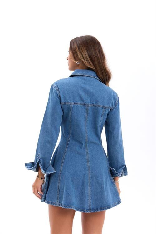 7487 KOT ELBİSE-MAVİ