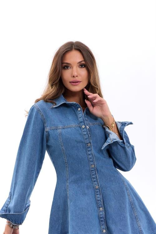 7487 KOT ELBİSE-MAVİ