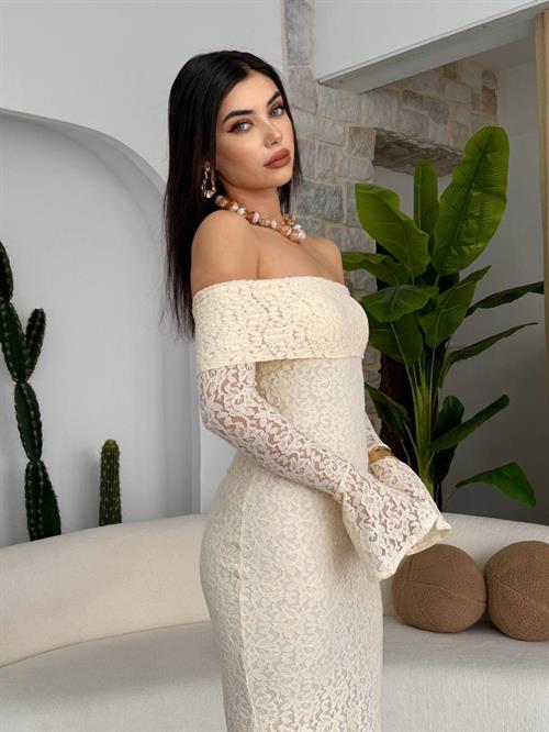 Arya Strapless Lace Dress