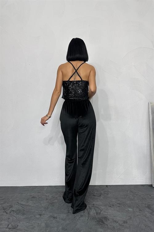 Wholesale Lace-up Blouse with Straps - Black