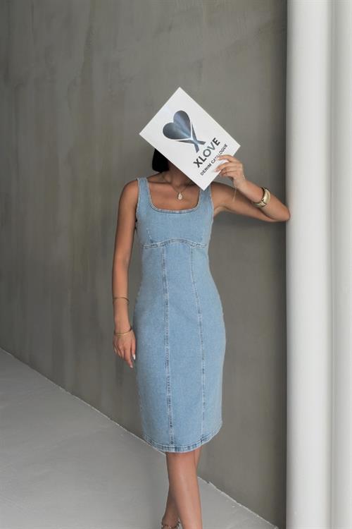 Askılı Fermuarlı Midi Elbise 3051-26-(S-XL)