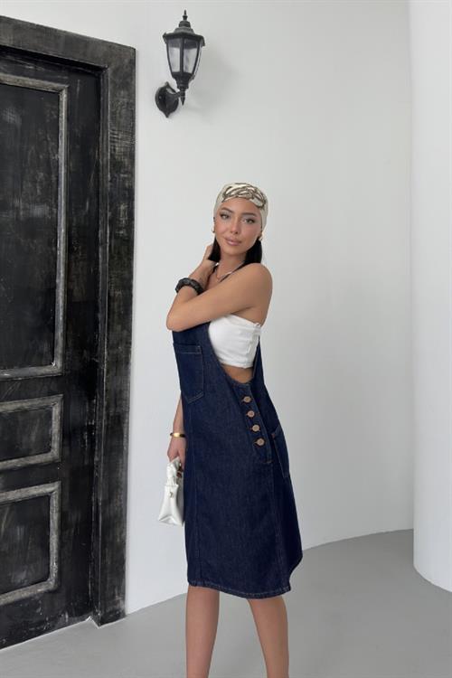 Askılı Salopet Elbise 3044-17-(S-XL)