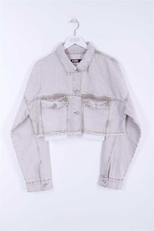 Wholesale Lined Denim Jacket - Dark Gray Denim