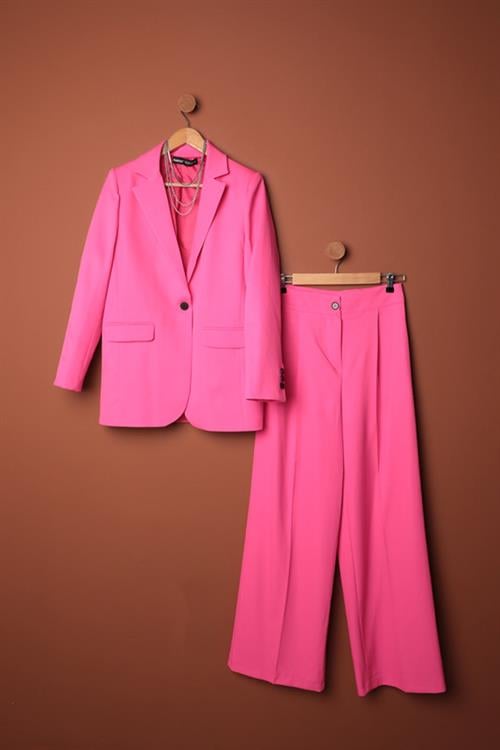 Atlas Fabric Womens Oversize Jacket-Fuchsia