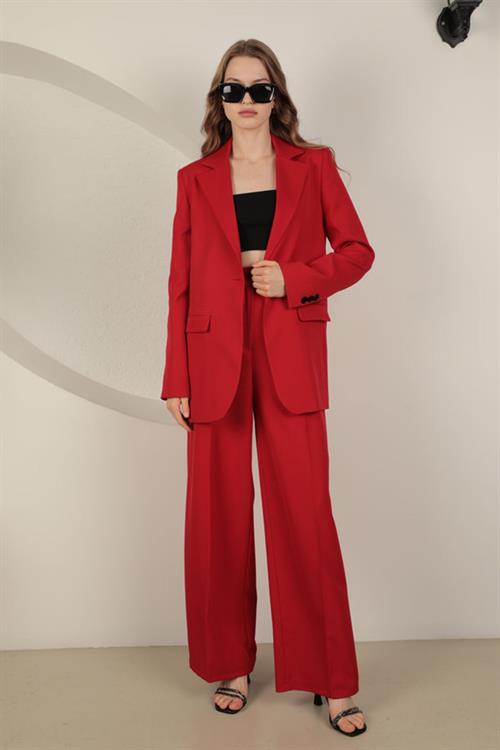 Atlas Fabric Womens Oversize Jacket-Red