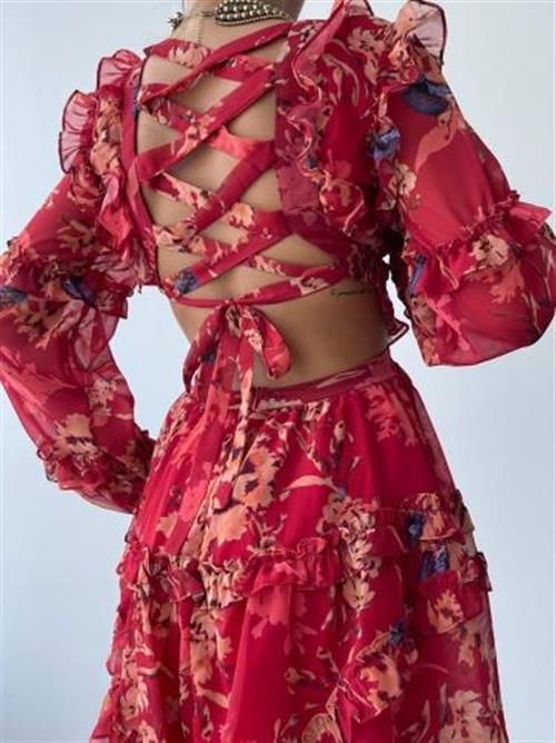 Wholesale Avellino Sırt Dekolteli Elbise