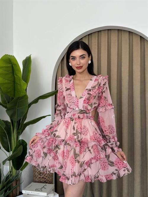 Wholesale Avellino Sırt Dekolteli Elbise