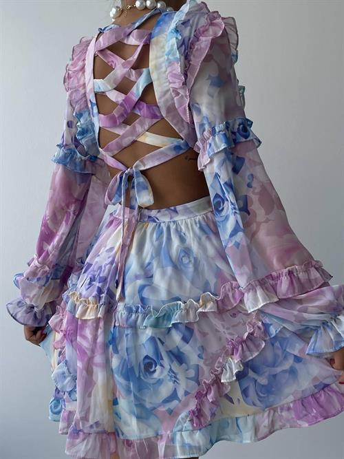 Wholesale Avellino Sırt Dekolteli Elbise