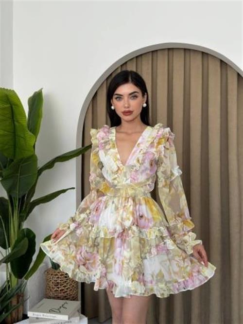 Wholesale Avellino Sırt Dekolteli Elbise