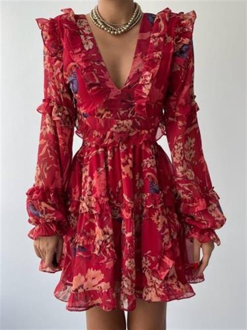 Wholesale Avellino Sırt Dekolteli Elbise