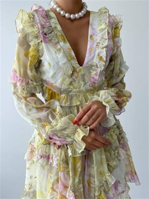 Wholesale Avellino Sırt Dekolteli Elbise