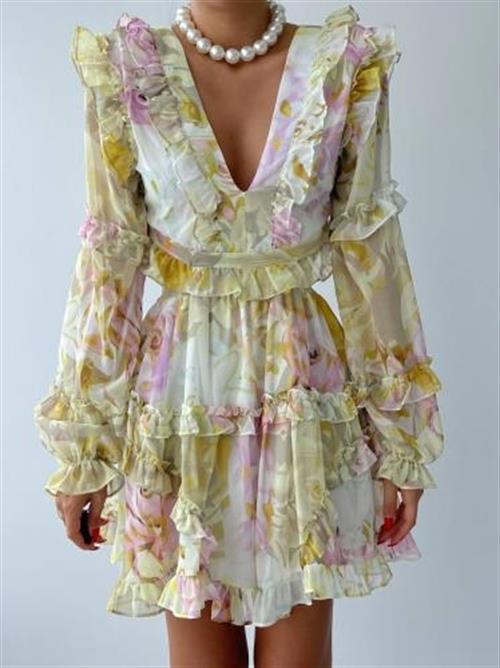 Wholesale Avellino Sırt Dekolteli Elbise