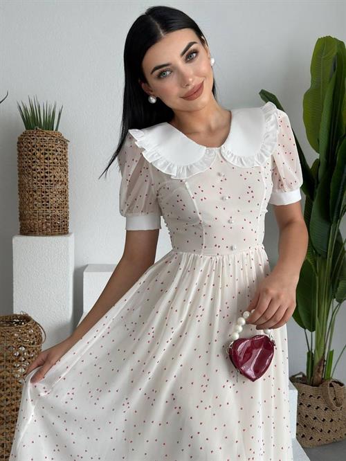 Wholesale Aversa Pearl Detail Chiffon Dress