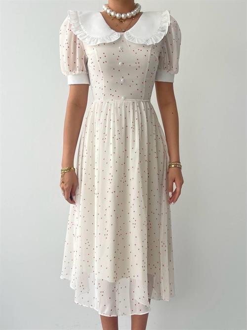 Wholesale Aversa Pearl Detail Chiffon Dress