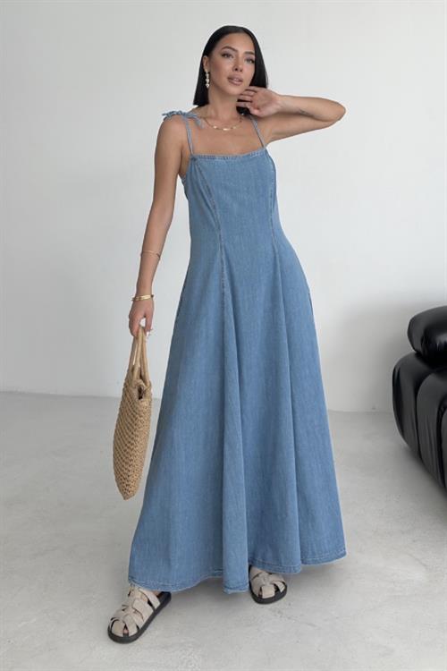 Bağcık Detaylı Volanlı Elbise 3052-26-(S-XL)