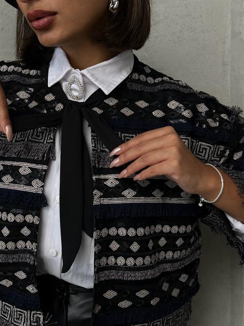 Wholesale Blouse with Ties - Black