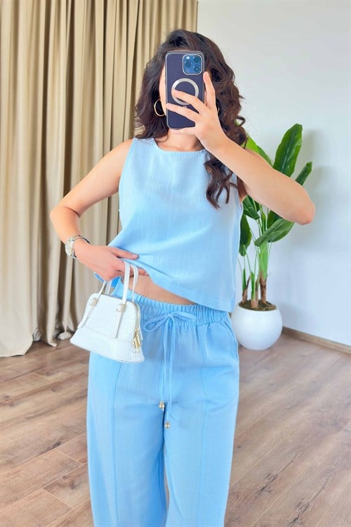 Basic Model Bebe Mavisi Keten Toptan Takım