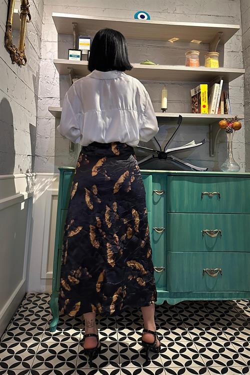 Wholesale Black Printed Skirt