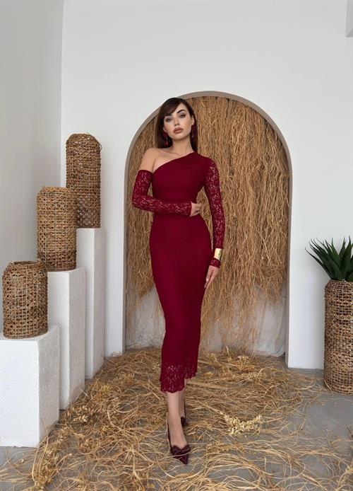 Bees One Shoulder Detailed Dress