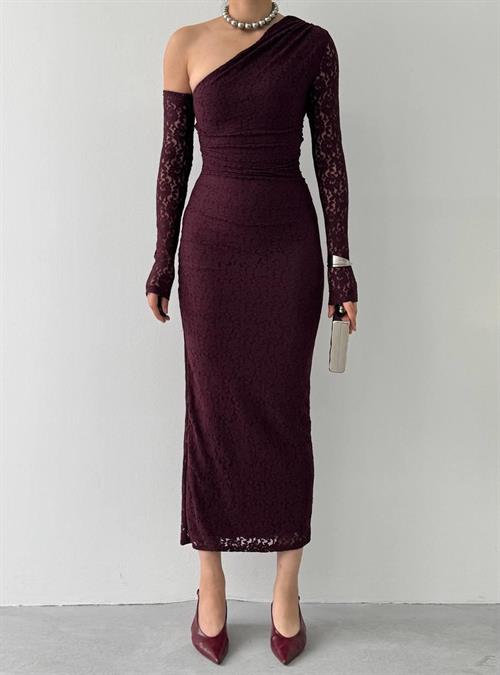 Bees One Shoulder Detailed Dress