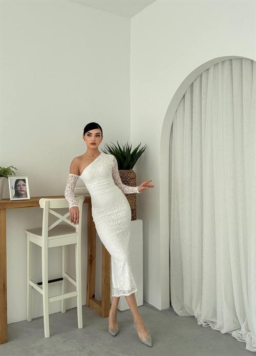 Bees One Shoulder Detailed Dress