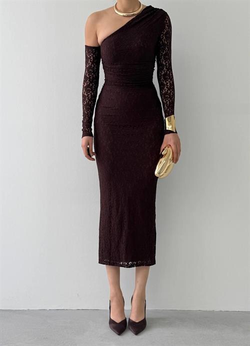 Bees One Shoulder Detailed Dress