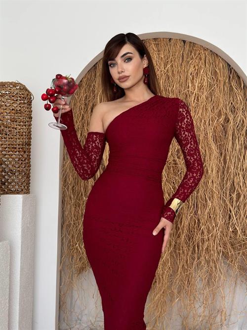 Bees One Shoulder Detailed Dress