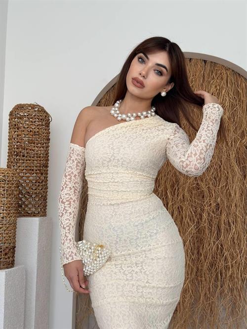 Bees One Shoulder Detailed Dress