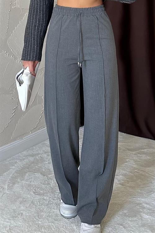 Wholesale Anthracite Trousers with Drawstring Waist