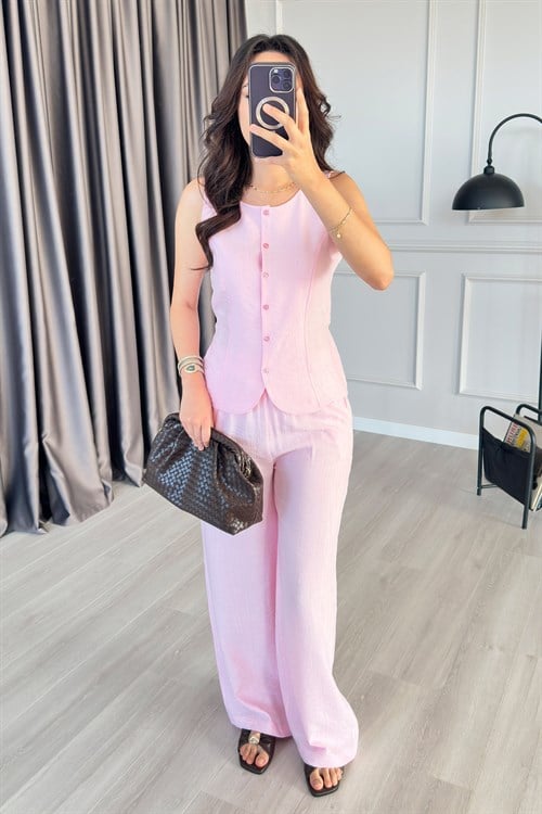Belden Oturmalı Pembe Toptan İkili Takım