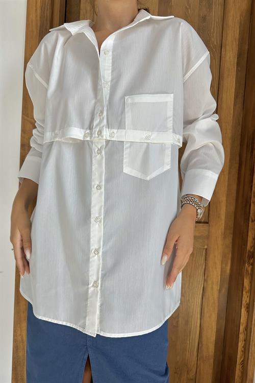 Wholesale White Detachable Poplin Shirt