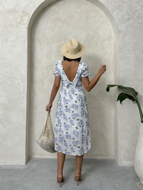 Beli Gipeli Boydan Toptan Elbise - Lila