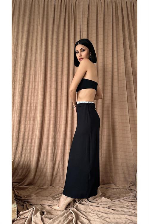 Wholesale Black Elastic Waist Skirt